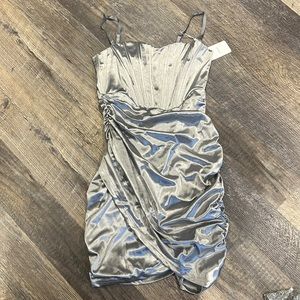 Silver scrunch dress